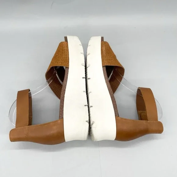 OTBT Womens 9.5M Montauk Sandals‎ Shoes Brown Platform Wedge Ankle Strap Boho - Picture 7 of 13